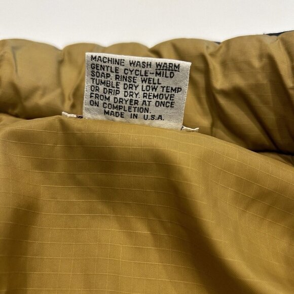 VTG Twin Peaks Vest S Blue Goose Down Quilted Puffer Gorpcore Lined Quilted Zip - Picture 7 of 8